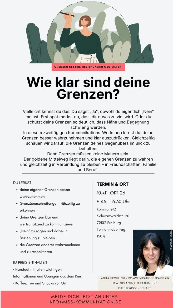 Flyer für einen Workshop zum Thema Grenzen