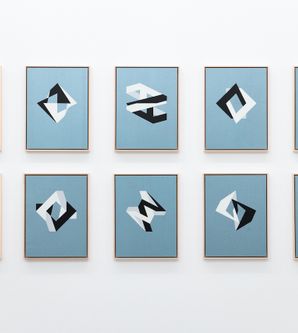 Dave Grossmann, In Shape, 2023, Hammerschlaglack und Acryllack auf Alu-Dibond, je 40 x 30cm, © Dave Grossmann 