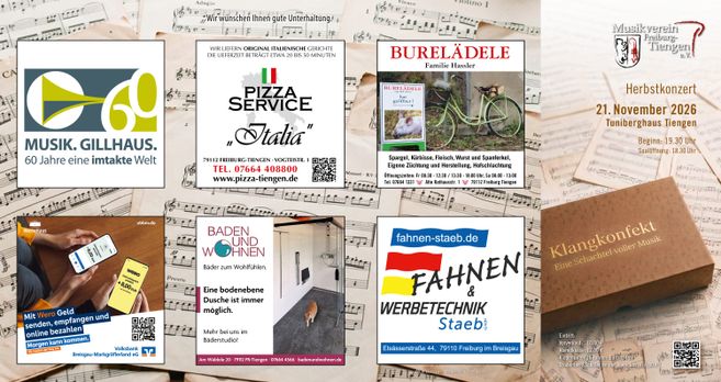Titelbild Programmflyer Herbstkonzert Musikverein Freiburg-Tiengen 21.11.26