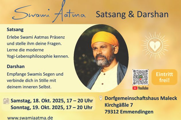 Einladung zum Satsang und Darshan mit Swami Aatma