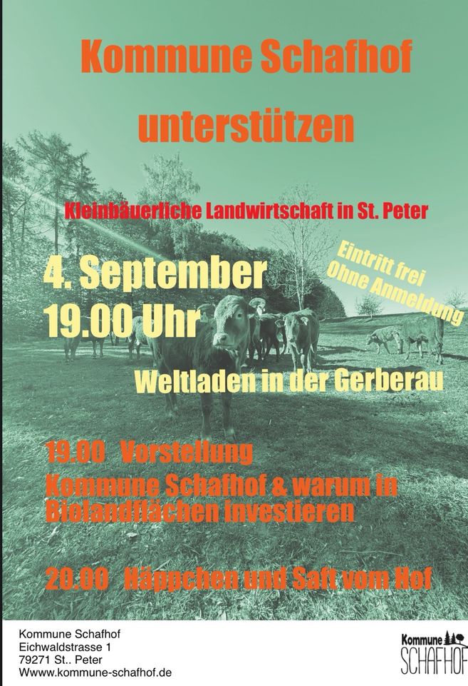 Kommune Schafhof unterstützen und in Biolandflächen investieren