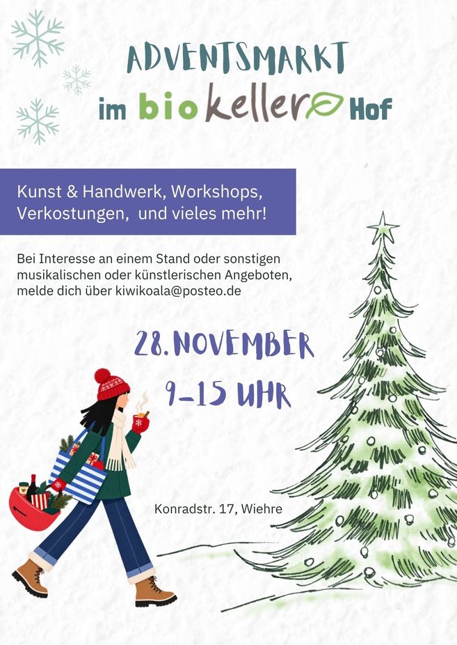 Adventsmarkt im Biokeller-Hof  28. November 2026, 9-15 Uhr