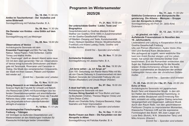 Veranstaltungsprogramm im Wintersemester 2025/26