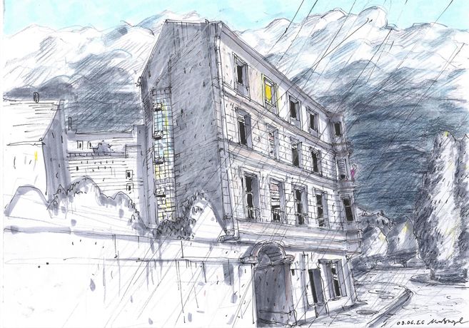 Haus bei Gewitter