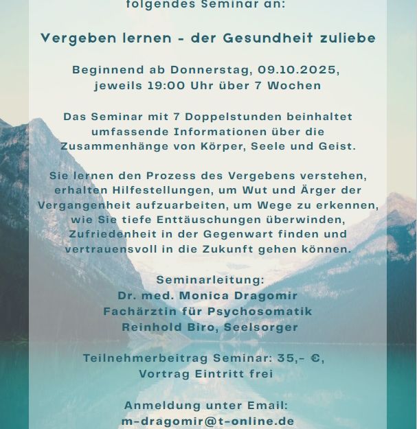 Flyer Vergebungsseminar
