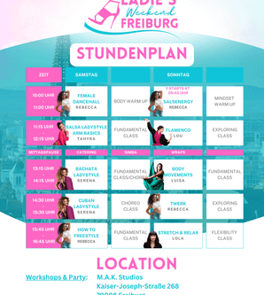 Stundenplan Ladies Weekend 2025
