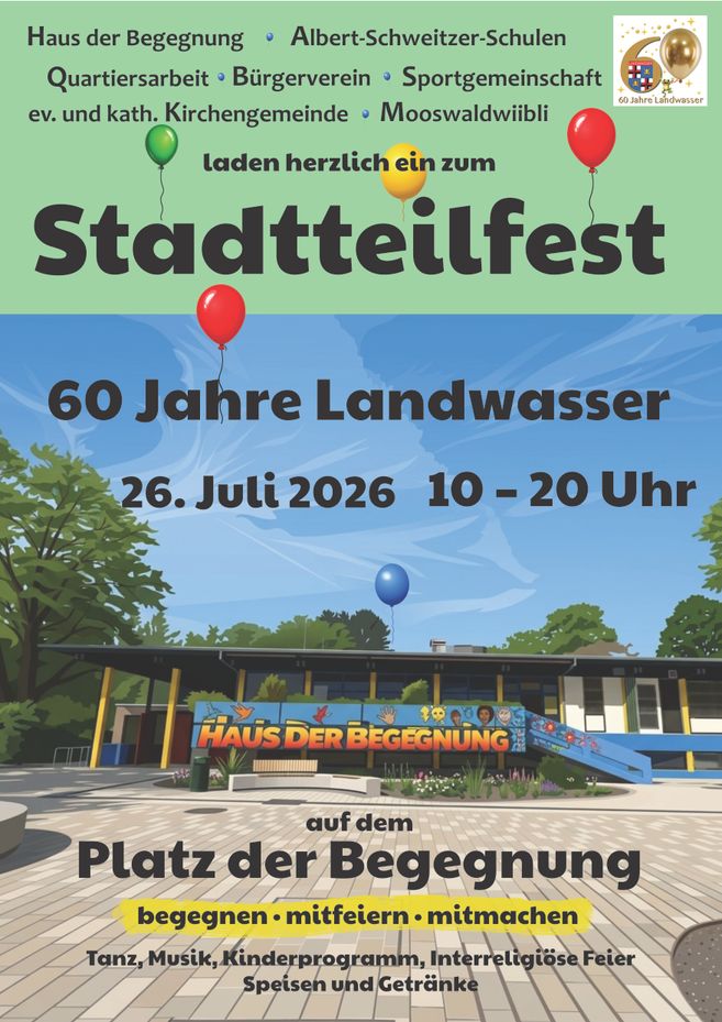 Platz der Begegnung, im Hintergrund das Haus der Begegnung