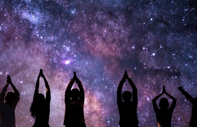 Yoga in the planetarium