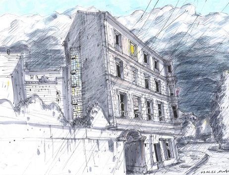 Haus bei Gewitter