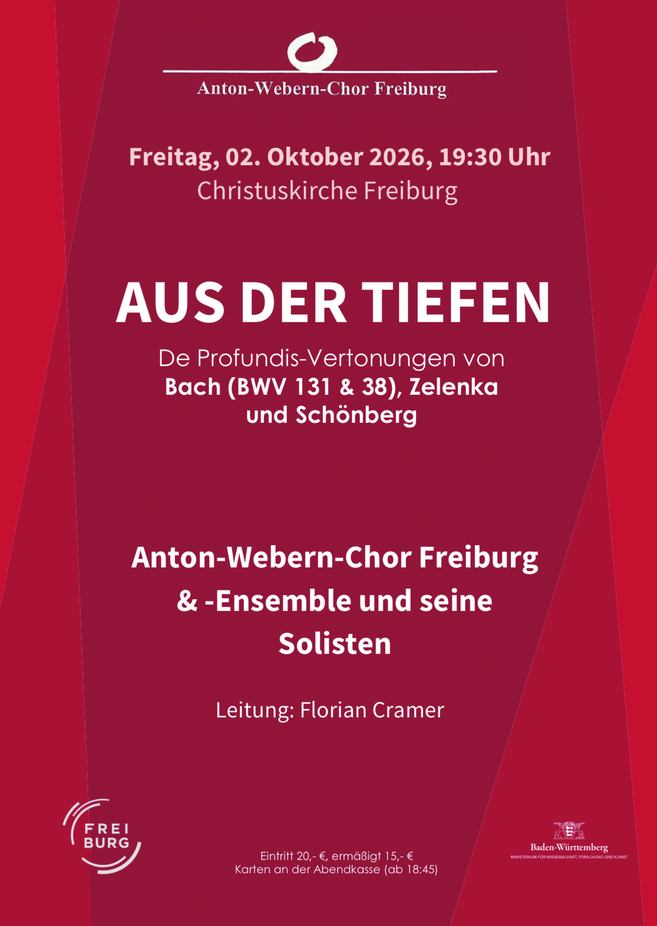 Plakat des Chorkonzerts Aus der Tiefen