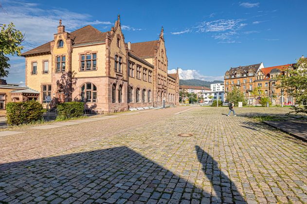 Zollhalle und Zollhof-Platz im Sommer