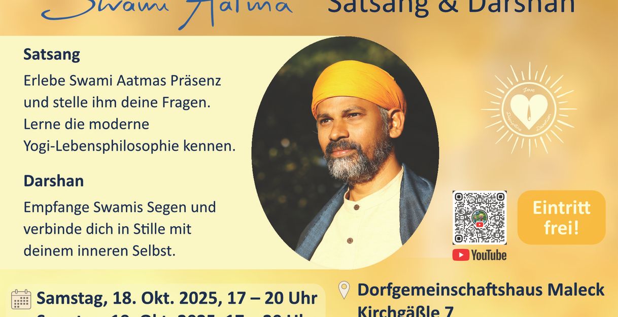 Einladung zum Satsang und Darshan mit Swami Aatma